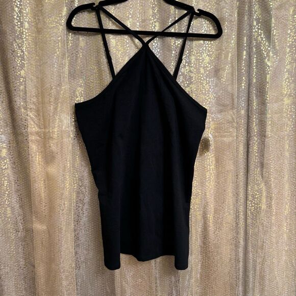 Torrid Black Foxy Stretchy Cotton Halter Neck Tank Top 2X 18/20 NWT - Picture 1 of 11